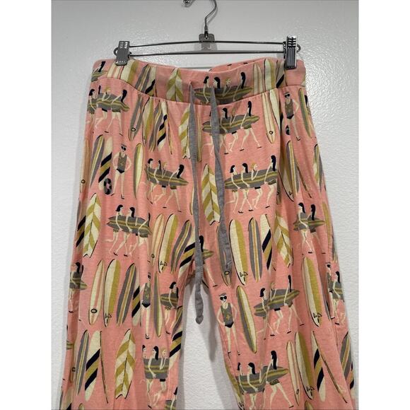 Munki Munki Pajama Pants Women's Size Large Ladies With Surfboards Print Lounge - Picture 2 of 6